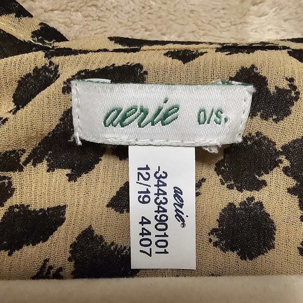 Aerie Leopard print kimono cardigan top with Wide sleeves One Size Fits … - Picture 2 of 8